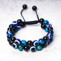 Fortune Jewel Evil Eye Hematite Tiger Eye Protection Beaded Bracelet