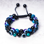 Fortune Jewel Evil Eye Hematite Tiger Eye Protection Beaded Bracelet