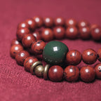 Fortune Jewel Bodhi Seed Cyan Jade Copper Peace Luck Bracelet