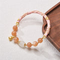 Fortune Jewel Sun Stone Golden Silk Jade Lily of the Valley Charm Positive Bracelet Bangle