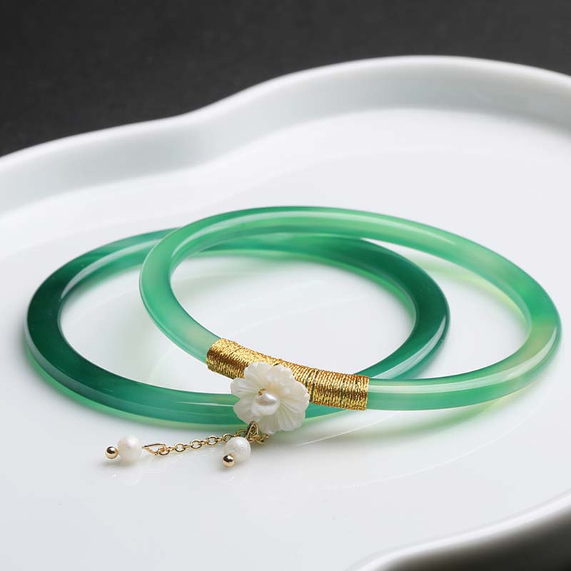 Fortune Jewel Natural Cyan White Jade Success Bracelet