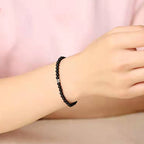 Fortune Jewel Natural Black Obsidian Smoky Quartz Purification Strength Bracelet