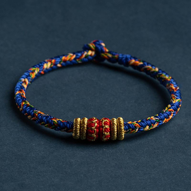 Fortune Jewel Tibet Handmade Chinese Zodiac Natal Buddha Luck Strength Braided String Bracelet