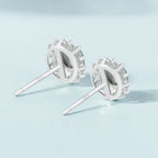 Fortune Jewel 925 Sterling Silver Round Jade Luck Abundance Stud Earrings