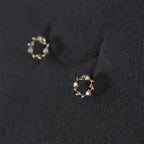 Fortune Jewel 925 Sterling Silver Posts Copper Metal Tiny Wreath Stud Blessing Flower Earrings