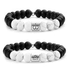Fortune Jewel 12 Constellations of the Zodiac Natural Frosted Stone White Turquoise Bead Fortune Bracelet