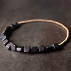 Fortune Jewel Tibetan Ebony Wood Copper Peace Double Wrap Bracelet