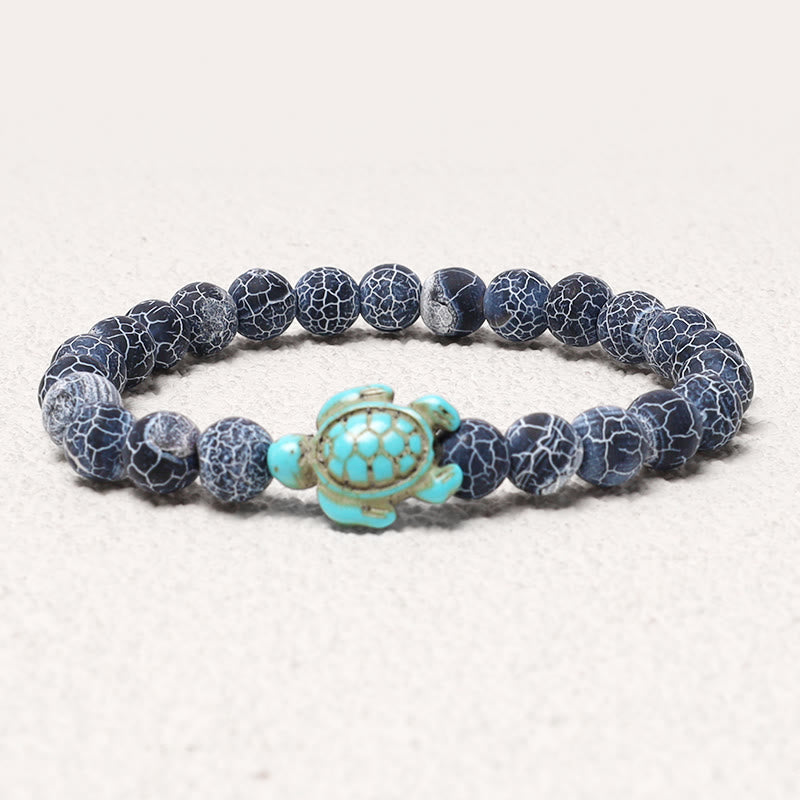 Fortune Jewel Natural Stone Sea Turtle Turquoise Blessing Bracelet
