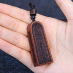 Fortune Jewel Lightning Struck Jujube Wood Taoist Five Thunder Order Luck Protection Necklace Pendant