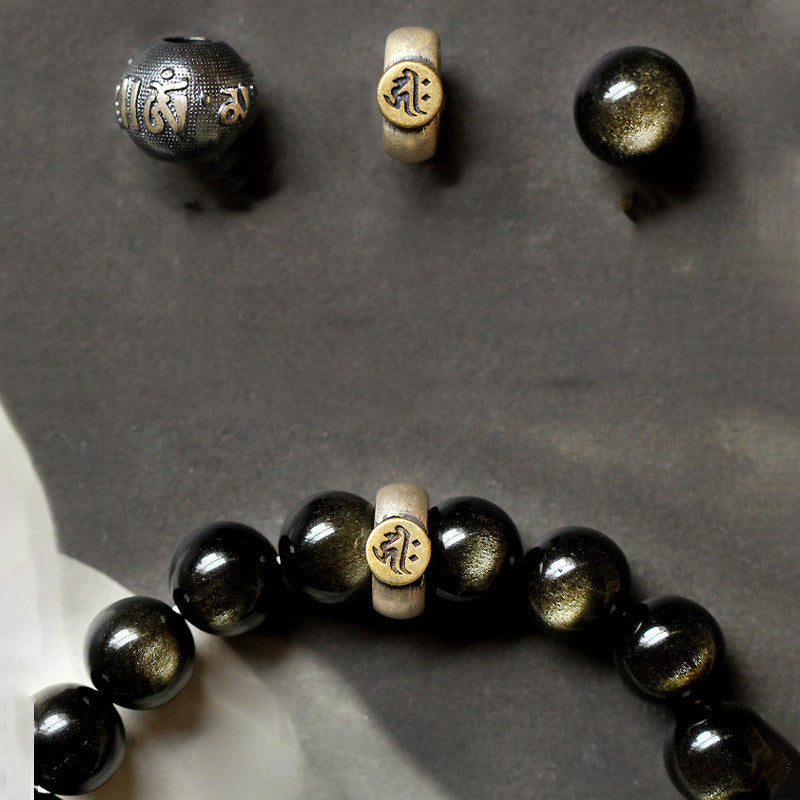 Fortune Jewel Chinese Zodiac Natal Buddha Obsidian Purification Bracelet