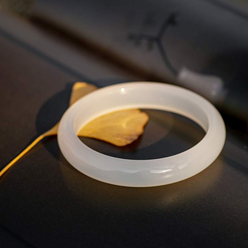 Fortune Jewel Natural Chalcedony Harmony Positive Bracelet Bangle