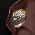 Fortune Jewel Citrine Lotus Blessing Protection Adjustable Ring