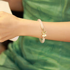 Fortune Jewel Lily of the Valley Flower Happiness Strength Bracelet Bangle