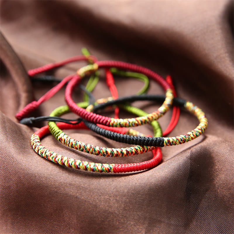 Fortune Jewel Tibetan Handmade Multicolor King Kong Knot Luck Strength Braided Bracelet