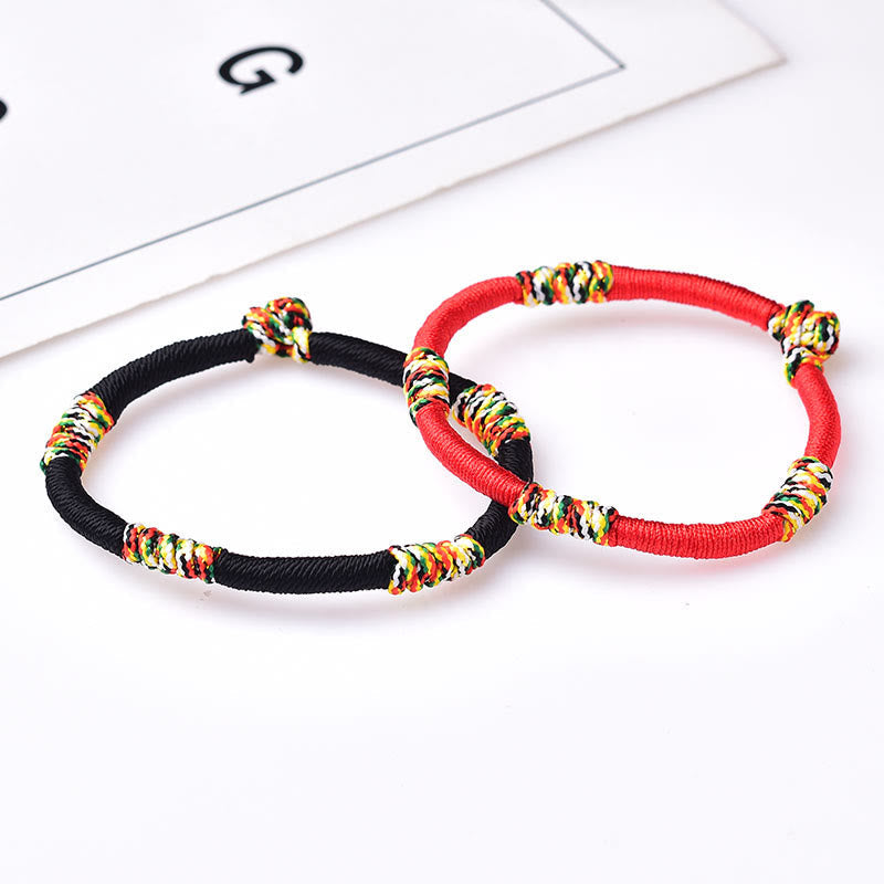 Fortune Jewel Tibetan Handmade Colorful King Kong Knot Lucky Protection Braid String Bracelet