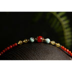 Fortune Jewel 925 Sterling Silver Natural Red Agate Amber Peony Confidence Charm Necklace Pendant