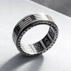 Fortune Jewel Bagua Yin Yang Titanium Steel Balance Rotatable Ring Fortune Jewel