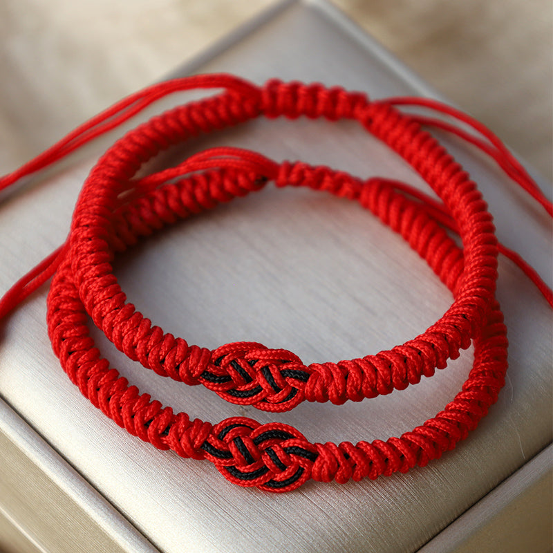 Fortune Jewel 2Pcs Tibetan Luck Chinese Knot Protection String Bracelet