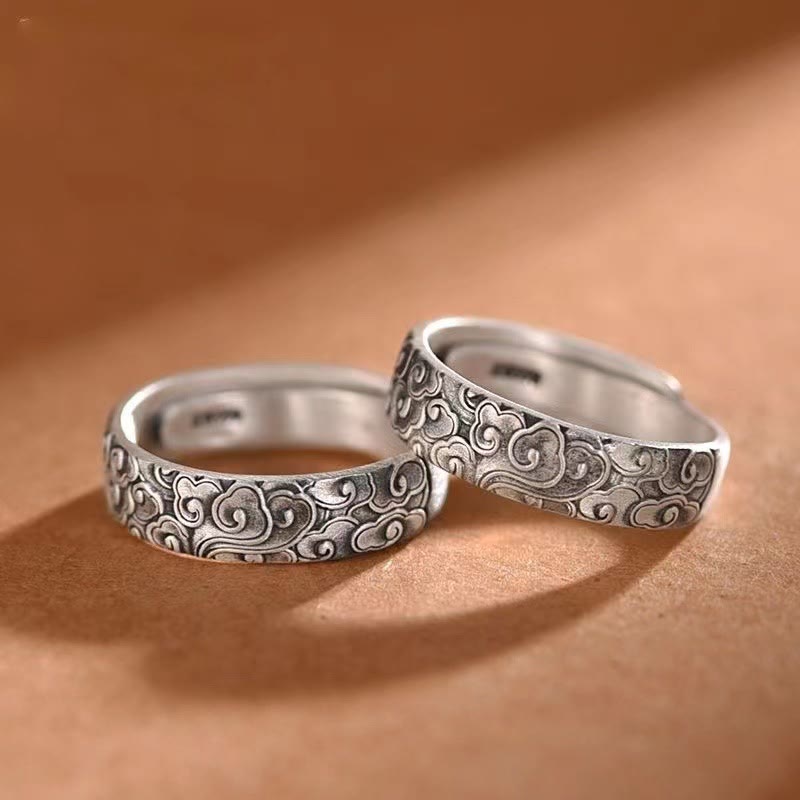 Fortune Jewel Vintage Auspicious Clouds Pattern Luck Ring
