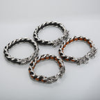 Fortune Jewel Dragon Leather Titanium Steel Protection Luck Braided Bracelet Fortune Jewel