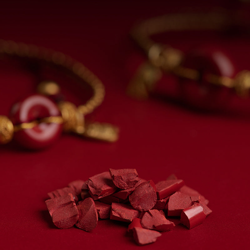 Fortune Jewel Natural Cinnabar Peace Buckle Fu Character Charm Blessing Braided Bracelet