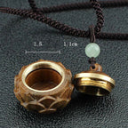 Fortune Jewel Tibet Green Sandalwood Rosewood Om Mani Padme Hum Lotus Positive Soothing Necklace Pendant Fortune Jewel