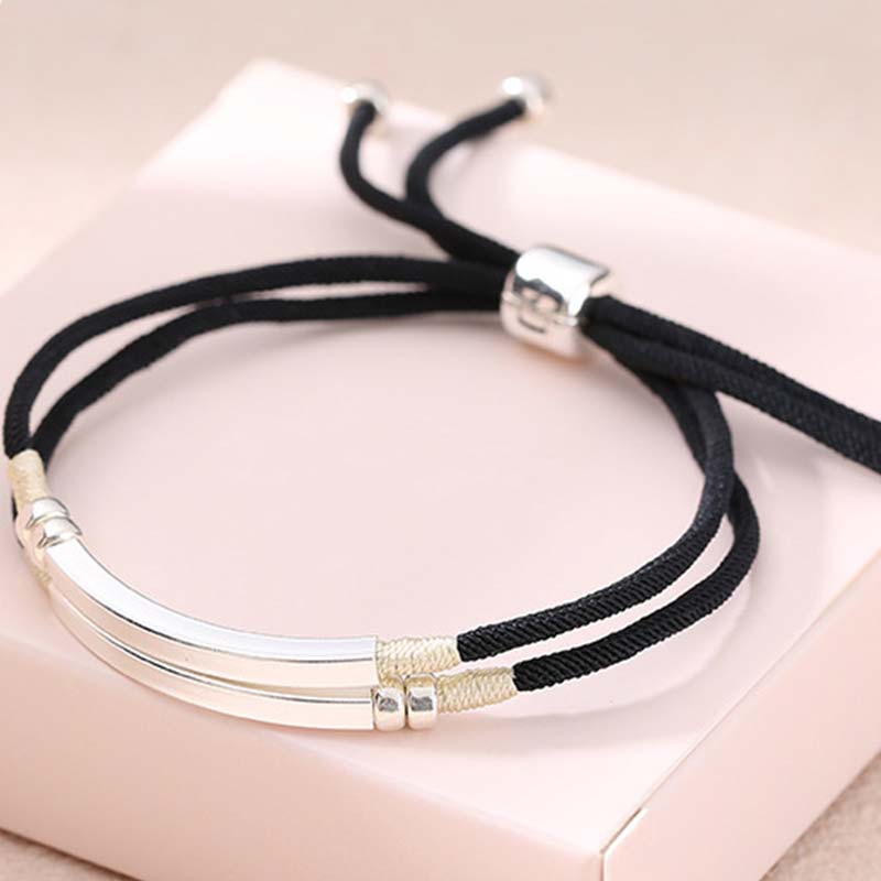 Fortune Jewel 925 Sterling Silver Red String Layered Braid Bracelet - Fortune Jewel