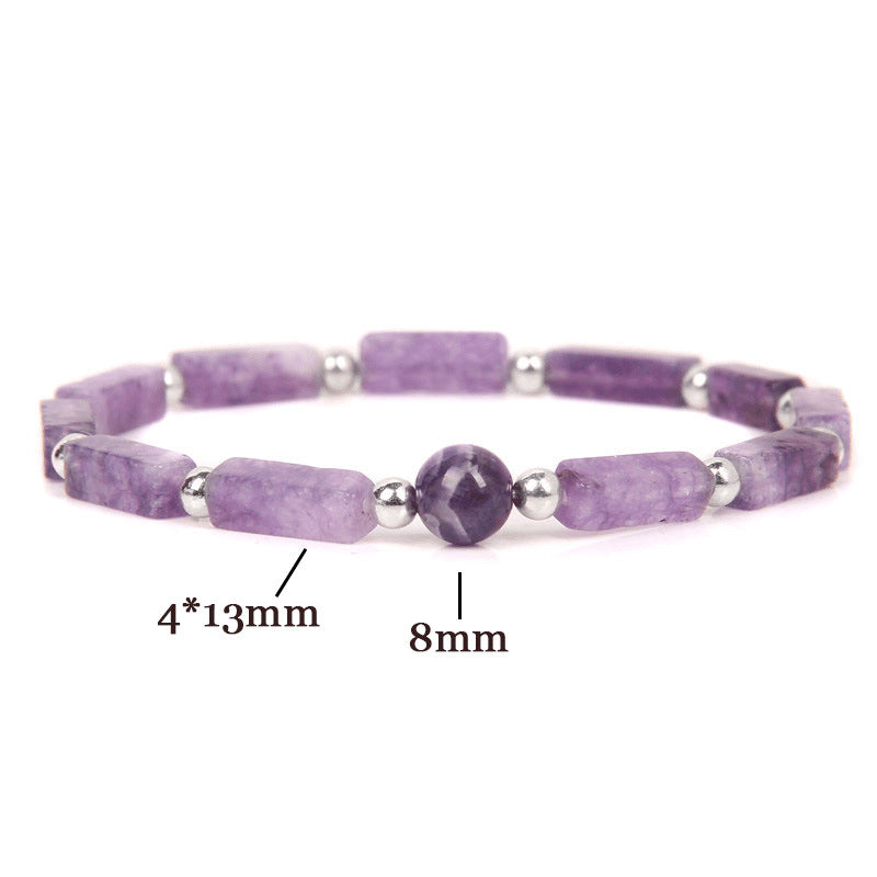 Fortune Jewel Natural Crystal Amethyst Tiger Eye Spiritual Balance Bracelet