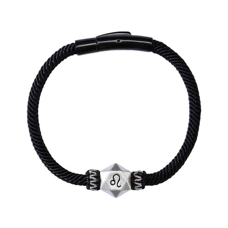 Fortune Jewel 999 Sterling Silver 12 Constellations of the Zodiac Protection Handmade String Bracelet