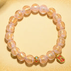 Fortune Jewel Tibetan Incense Ash Liuli Glass Bead Lucky Fortune Fu Character Charm Bracelet
