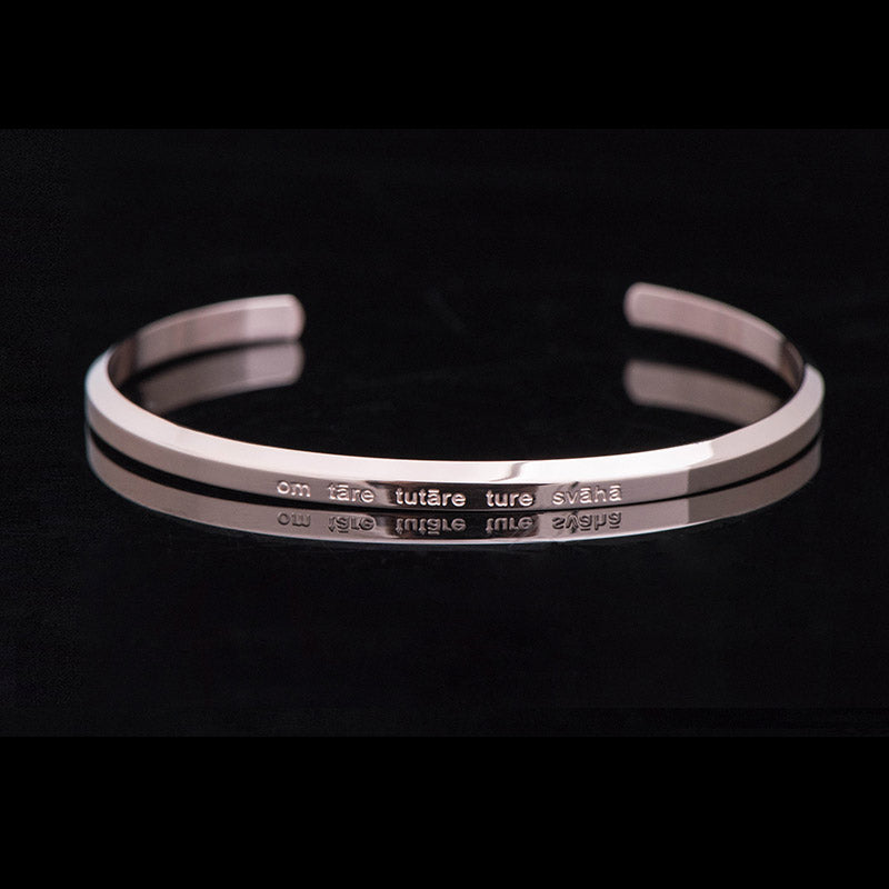 Fortune Jewel Six True Words Engraving Titanium Steel Blessing Protection Bracelet