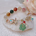 Fortune Jewel Colorful Gemstone Green Aventurine Flower Bead Luck Bracelet