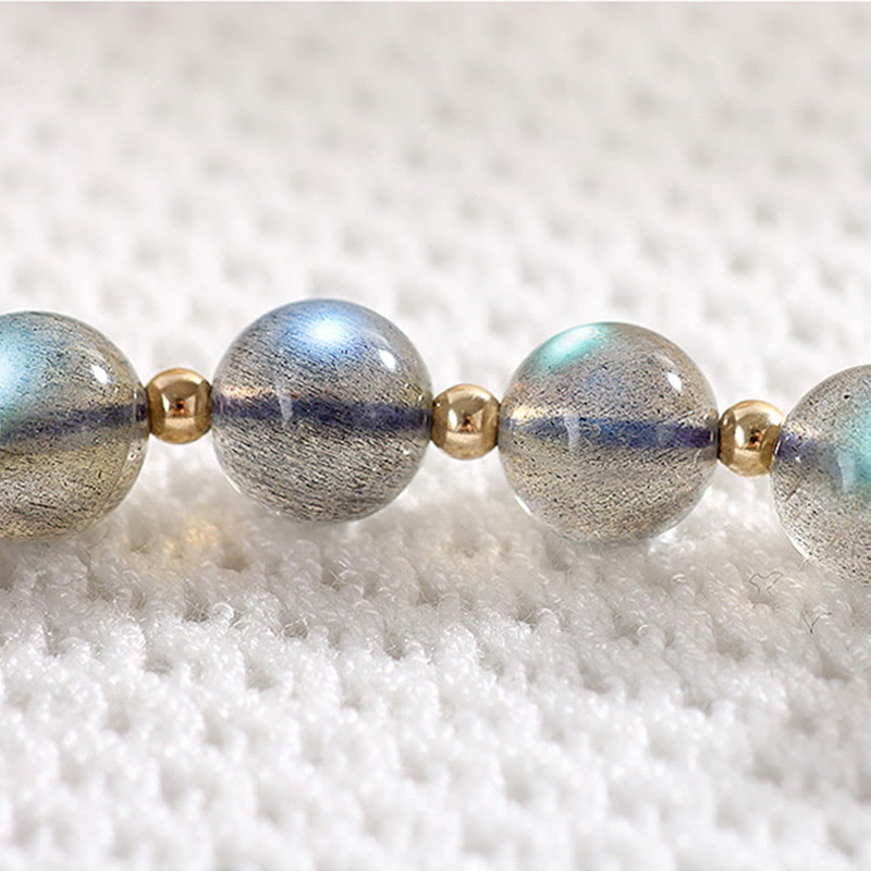 Fortune Jewel 14k Gold Plated Natural Moonstone Healing Love Bracelet