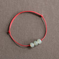 Fortune Jewel Three Beads Jade Luck String Weave Bracelet