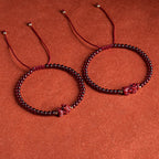 Fortune Jewel Garnet Cinnabar PiXiu Blessing Calm String Bracelet
