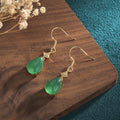 Fortune Jewel Cyan Jade Luck Drop Earrings