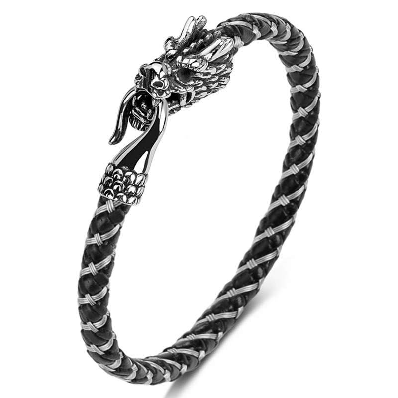 Fortune Jewel Dragon Titanium Steel Protection Luck Bracelet Fortune Jewel