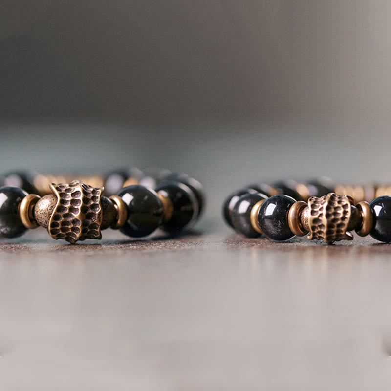Fortune Jewel Rainbow Obsidian Copper Love Healing Bracelet