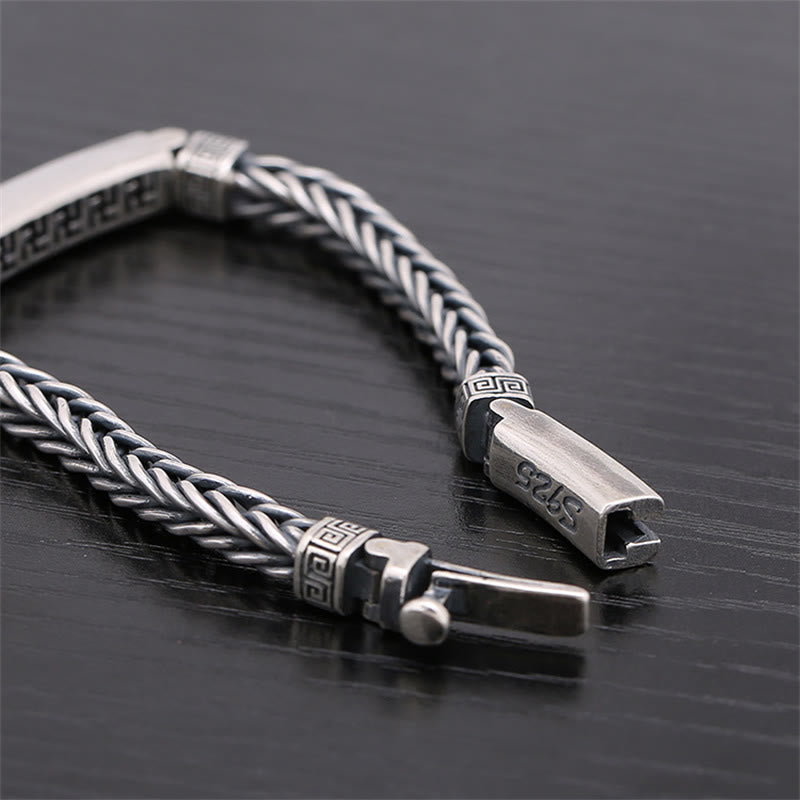 Fortune Jewel Swastika Pattern Engraved Luck Bracelet
