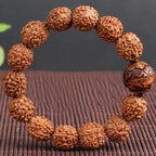 Fortune Jewel Tibet Rudraksha Bodhi Seed PiXiu Copper Coin Wealth Luck Bracelet