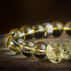 Fortune Jewel Natural Citrine Double PiXiu Tiger Eye Prosperity Protection Bracelet