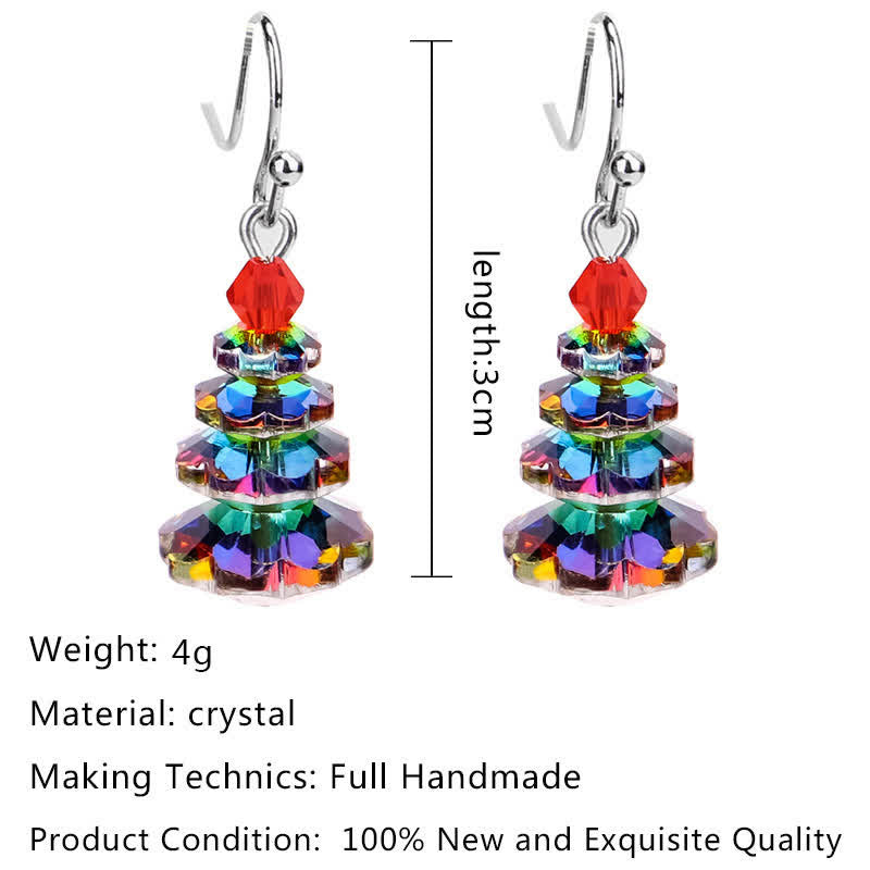 Fortune Jewel Various Crystals Christmas Tree Amethyst Peace Healing Drop Earrings