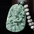 Buddha Stones Chinese Zodiac Dragon Jade Prosperity Necklace Bead String Pendant Fortune Jewel