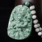 Buddha Stones Chinese Zodiac Dragon Jade Prosperity Necklace Bead String Pendant Fortune Jewel