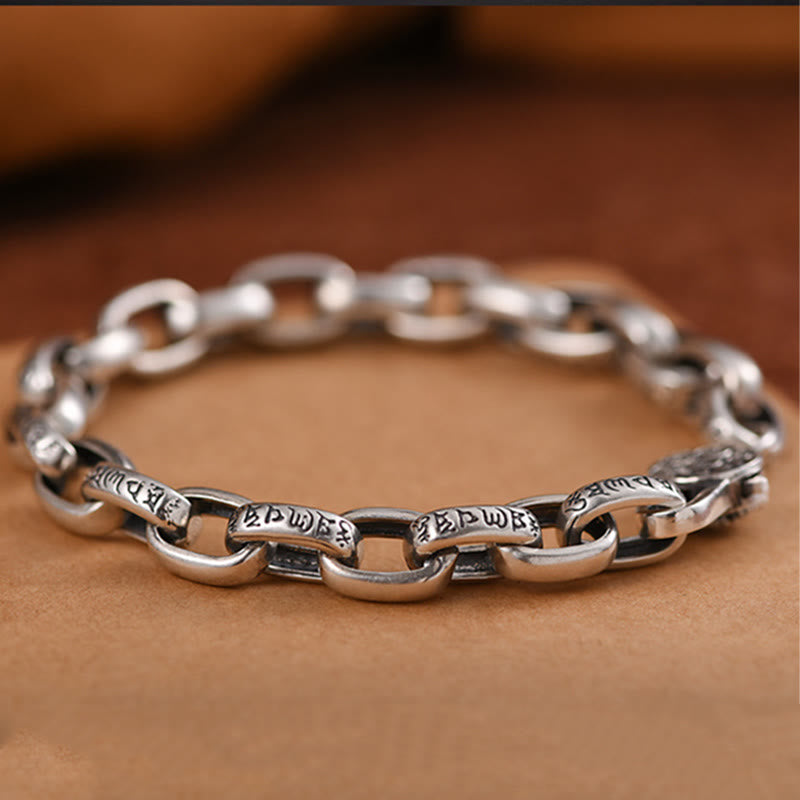 Fortune Jewel Om Mani Padme Hum Double Dorje Copper Engraved Wisdom Bracelet