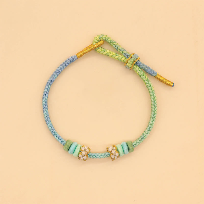Fortune Jewel Handmade Eight Thread Peace Knot Peach Blossom Knot Luck Rope Braided Bracelet