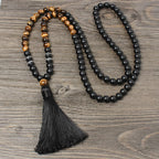Fortune Jewel Black Onyx Tiger Eye Fortune Bracelet Tassel Necklace Pendant
