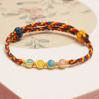 Fortune Jewel Handmade Dunhuang Color Thread Peace And Joy Protection Braid String Bracelet