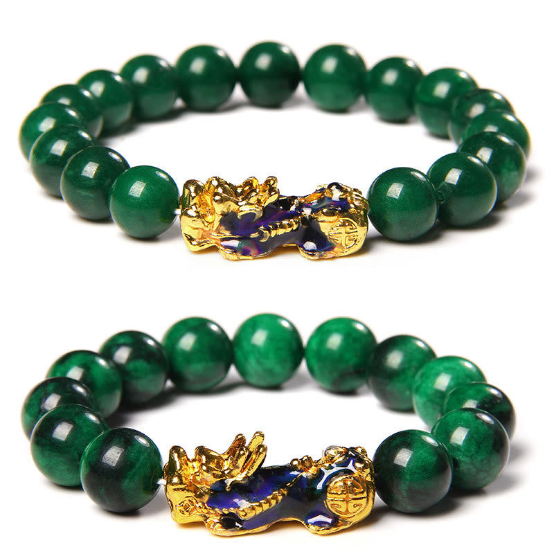 Fortune Jewel Pixiu Jade Abundance Protection Bracelet
