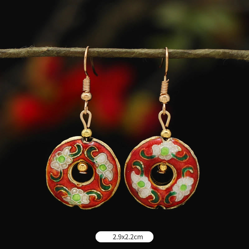 Fortune Jewel Lotus Butterfly Flower Alloy Copper Enlightenment Drop Earrings